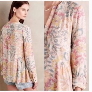 Anthropologie Maeve Floral Blouse